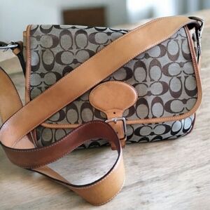 Coach Vintage Signature Crossbody Bag in Brown and Tan #6081
